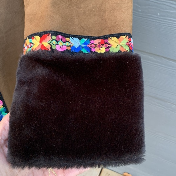 VTG 70’s Bohemian Penny Lane Style Faux Fur Faux Suede Coat -  - Union Label - Picture 3 of 16